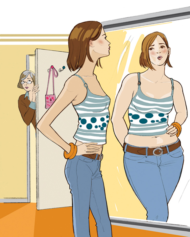 Ernaehrung Healthcare Gewicht Teen Maedchen Illustration Sylvia Wolf